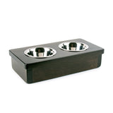 3.25" tall, Teacup size, double bowl feeder for dogs or cats.