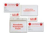 "ICE" Cards & Key Fobs- In Case of Emergency, My Pet is Home Alone! Free Standard Shipping!