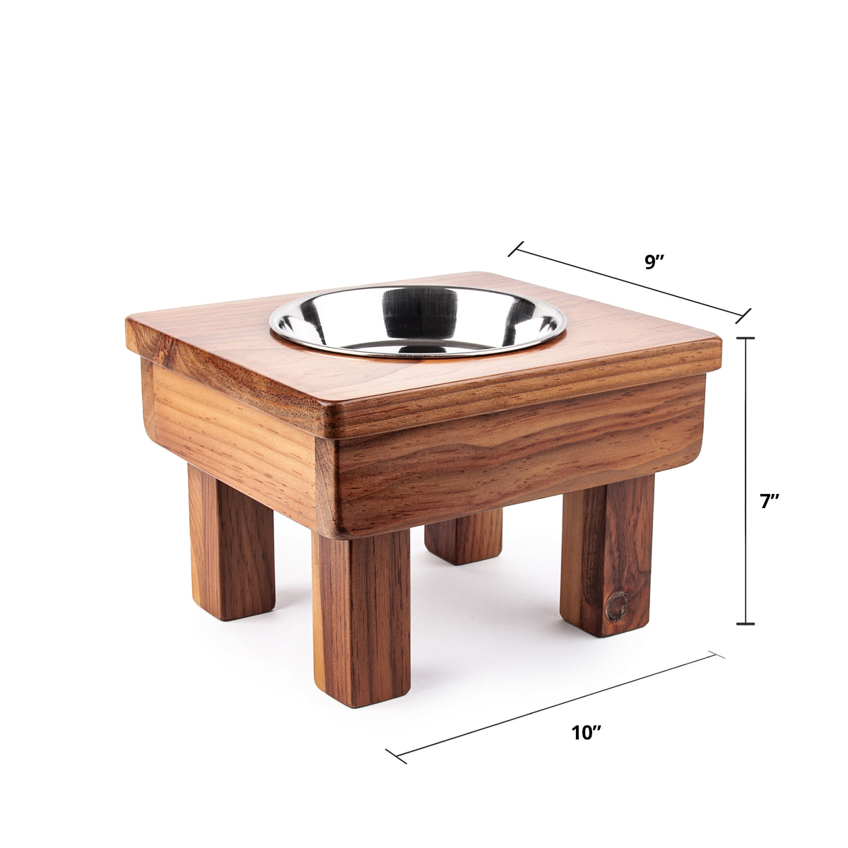 Sfugno Dog Bowls Elevated 3 Heights 4in 8in 13in Rustic Wood Elevated Dog  Cat Dishes with Double Dog Food Bowls Stand Raised Pet Feeder 