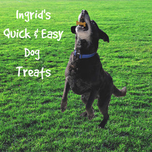 Ingrid's Quick & Easy Gluten Free Dog Treats- Only 3 Ingredients! BONUS! VEGAN People version!