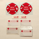 Pet Emergency Package: Reflective Stickers + "ICE" Cards & Key Fobs- In Case of Emergency