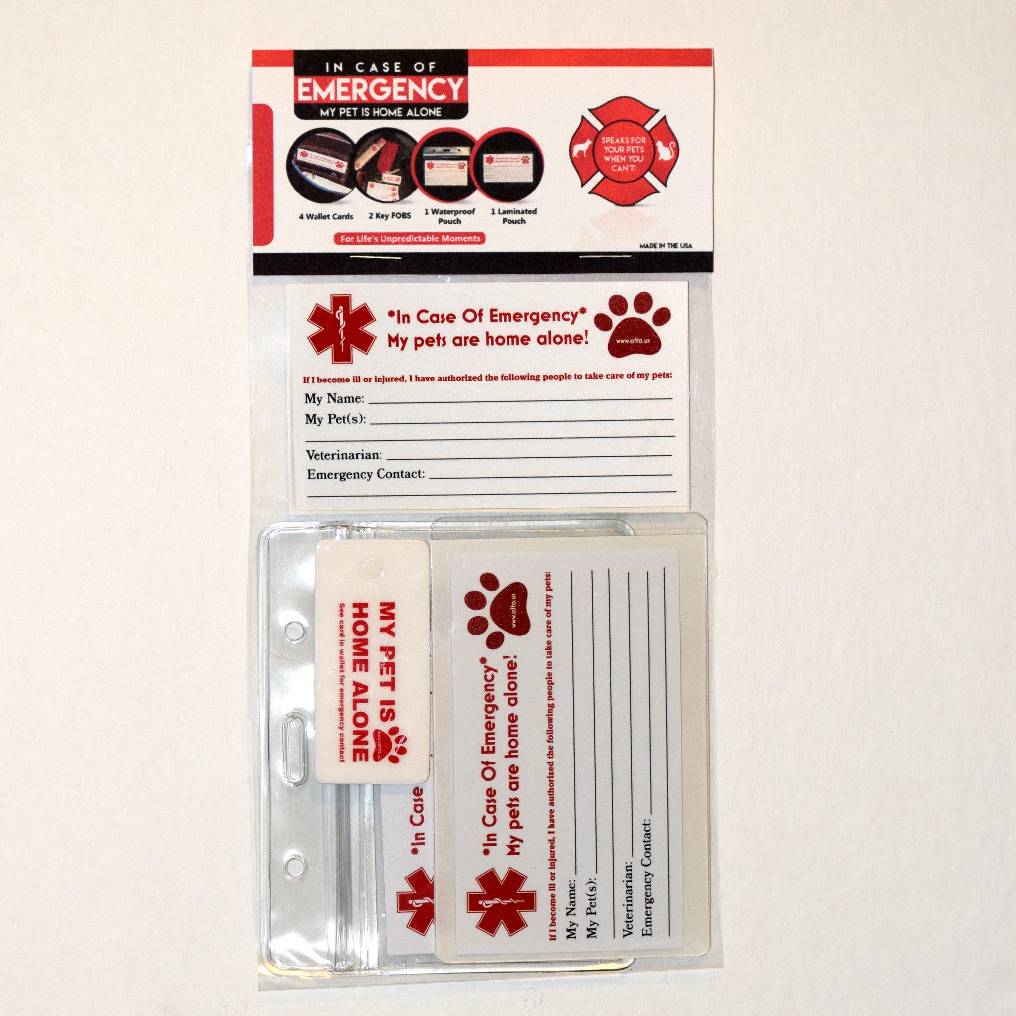 ICE Cards & Key Fobs- In Case of Emergency, My Pet is Home Alone! Fr –  Ozarks Fehr Trade Originals, LLC