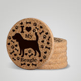 "I love my Beagle" premium coaster set. Add a rustic or urban design Coaster Holder.