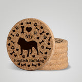 "I love my English Bulldog" premium coaster set. Add a rustic or urban design Coaster Holder.
