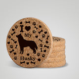 "I love my Husky" premium coaster set. Add a rustic or urban design Coaster Holder.