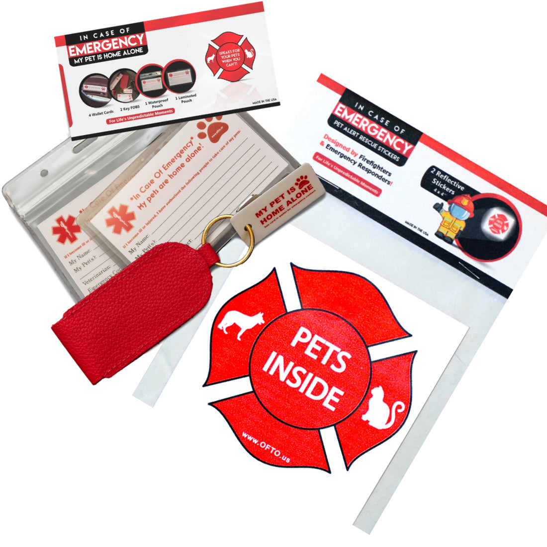 Pet Emergency Package: Reflective Stickers + ICE Cards & Key Fobs- I –  Ozarks Fehr Trade Originals, LLC