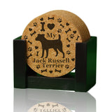 "I love my Jack Russell Terrier" premium coaster set. Add a rustic or urban design Coaster Holder.