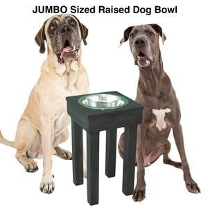 Raised Single Bowl for large dogs, two stainless-steel bowls, 24" Jumbo