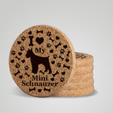 "I love my Mini Schnauzer" premium coaster set. Add a rustic or urban design Coaster Holder.