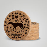 "I love my Pointer" premium coaster set. Add a rustic or urban design Coaster Holder.