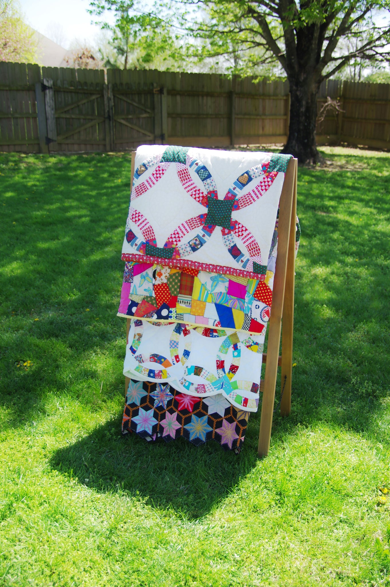 Large Six ~ Six wall quilt holder.. Yes, it holds 6 quilts. custom
